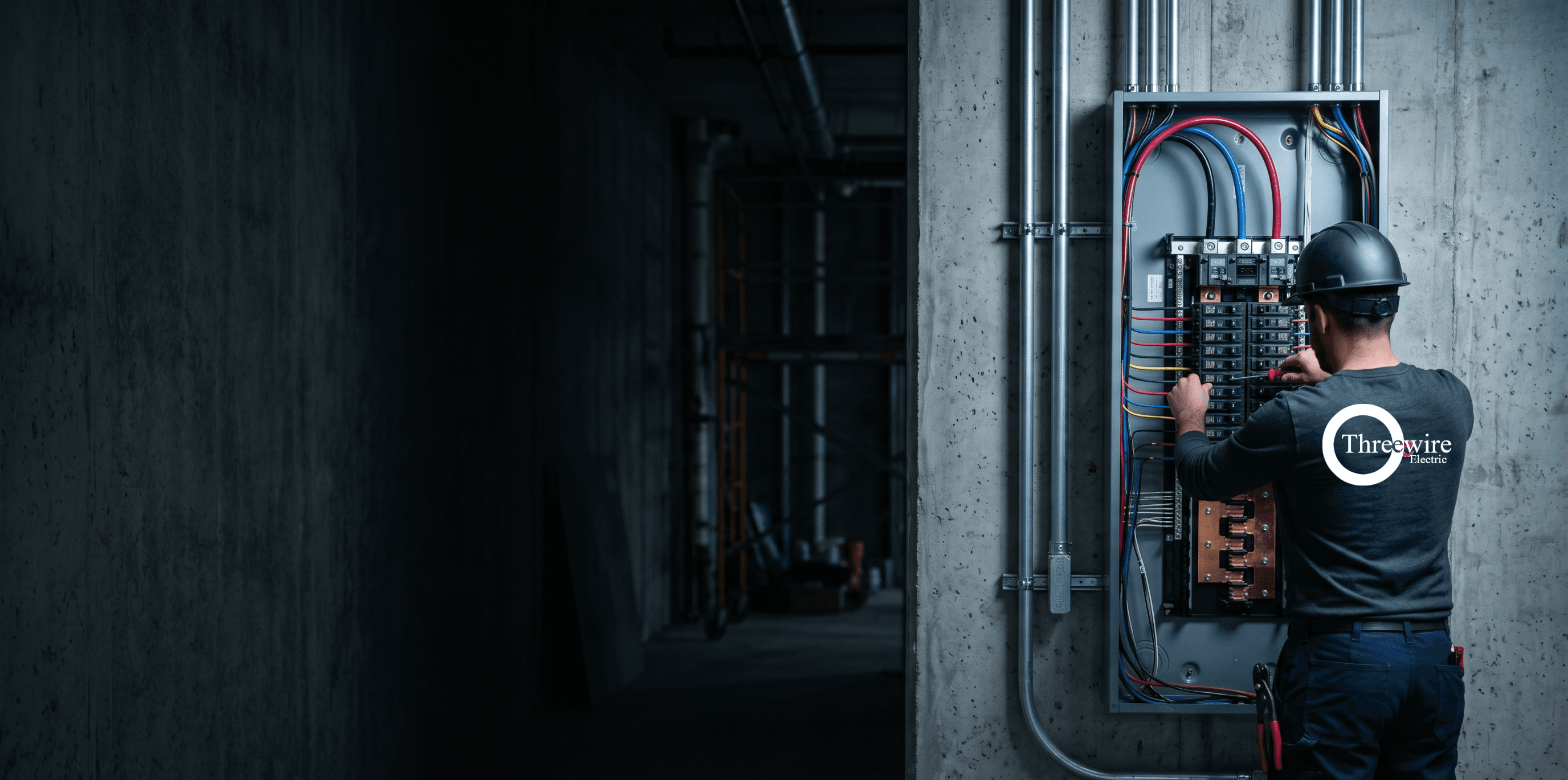 Industrial electrical installation in progress